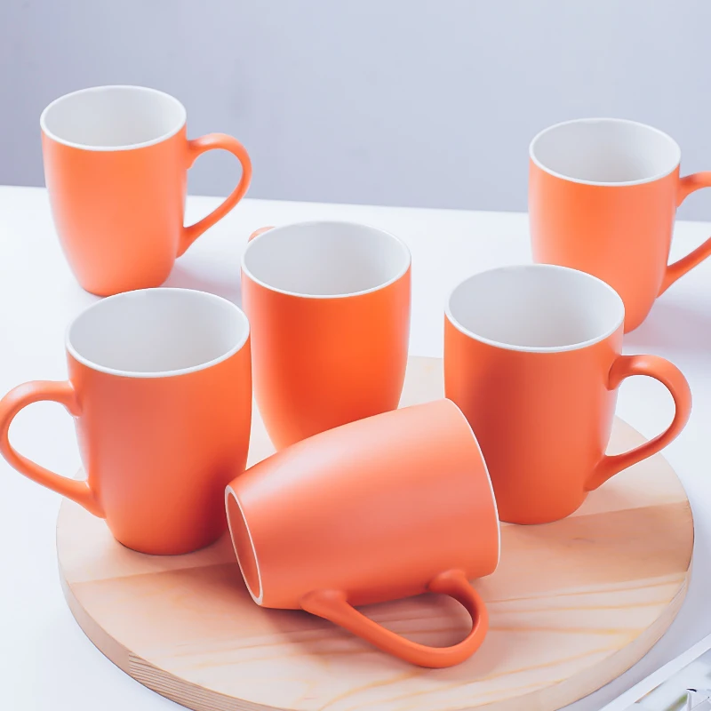 

Cute Creative Mug Ceramics Nordic Style Couple Student Simple Water Coffee Mugs Solid Color Kubek Ceramiczny Tableware DI50KB
