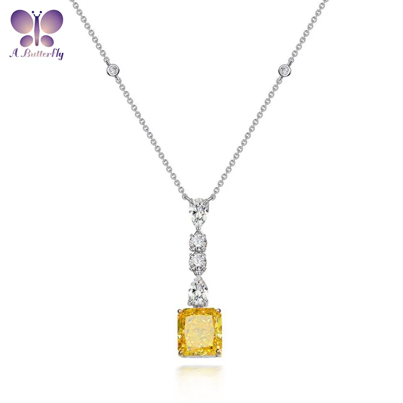 100% 925 Sterling Silver 11*12MM Simulation Yellow Diamond Ice Flower Cut Pendant Necklace Birthday Gift Chain Length 40+3cm
100% 925 Sterling Silver 11*12MM Simulation Yellow Diamond Ice Flower Cut Pendant Necklace Birthday Gift Chain Length 40+3cm