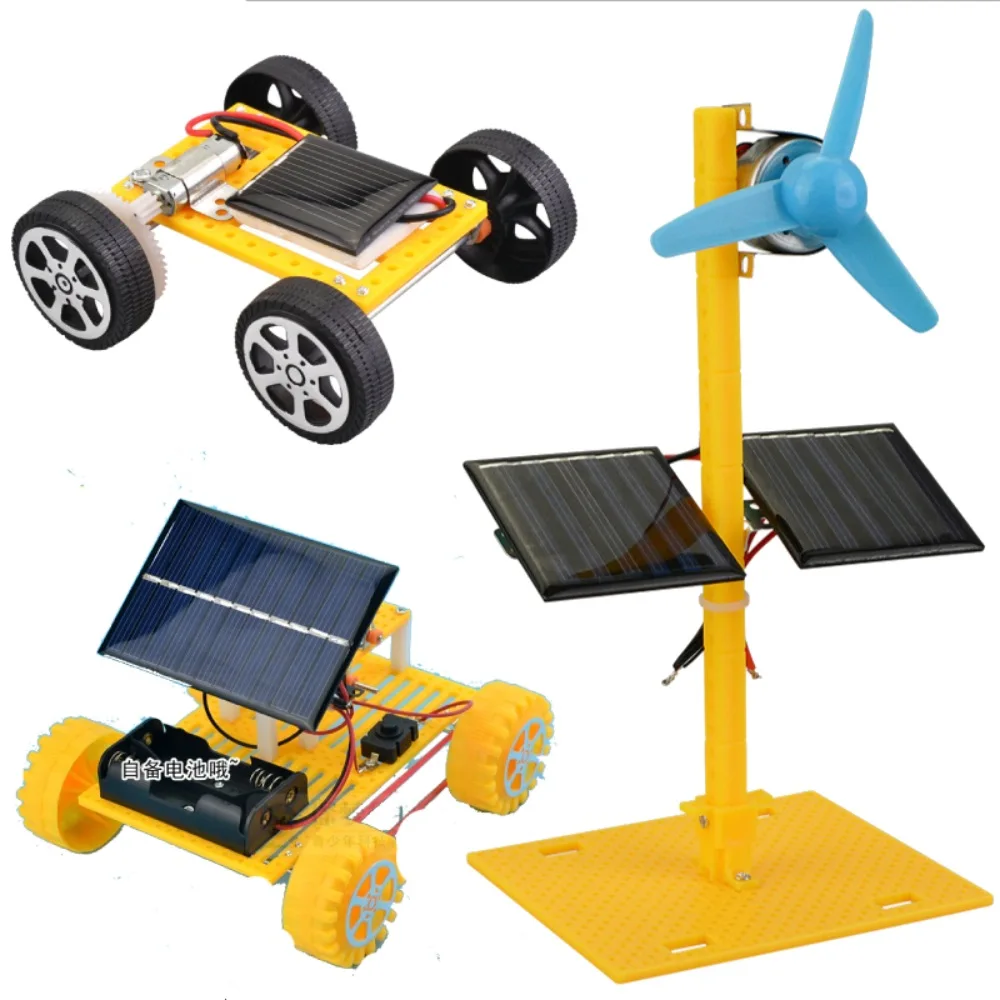 Мини Солнечная энергия управляемый Автомобиль DIY Наука и технологии маленькое