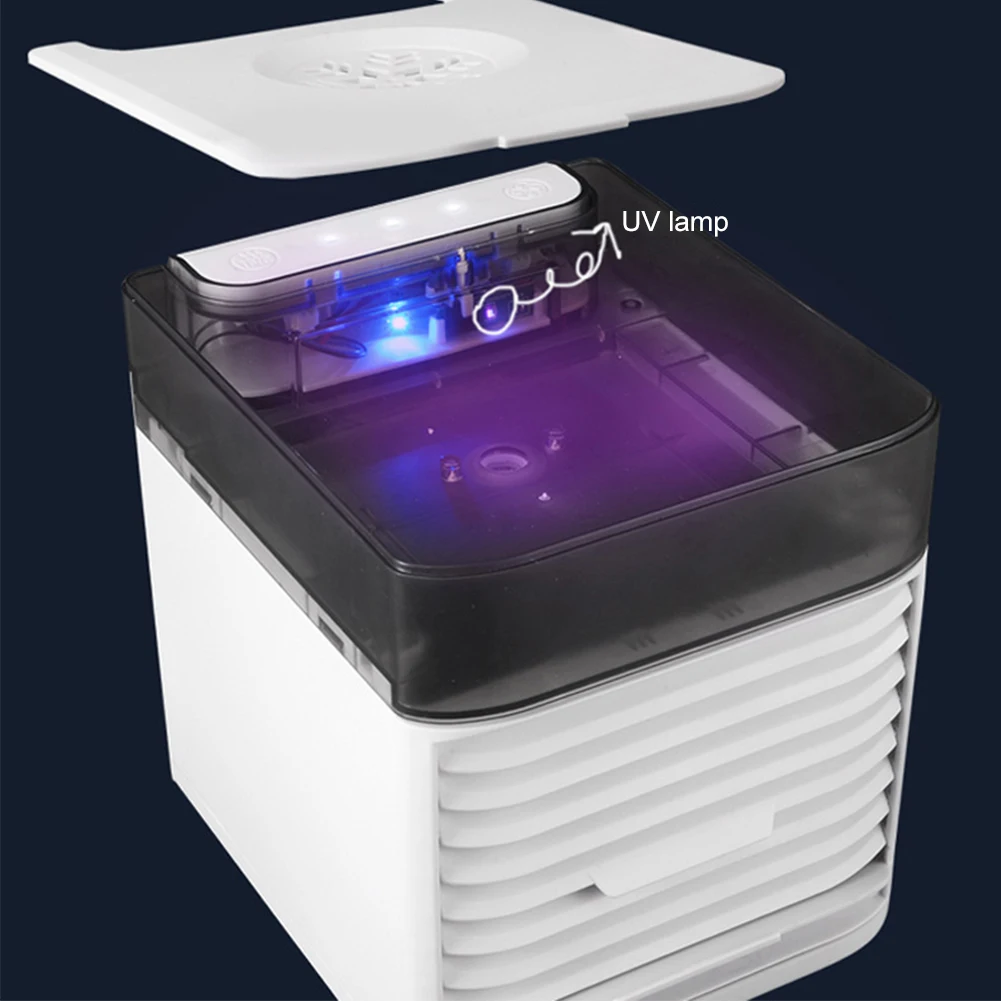 Mini Air Conditioner Multifunctional Cooling Fan with UV Sterilization Humidifier Fan for Home Bedroom Office Portable
Mini Air Conditioner Multifunctional Cooling Fan with UV Sterilization Humidifier Fan for Home Bedroom Office Portable