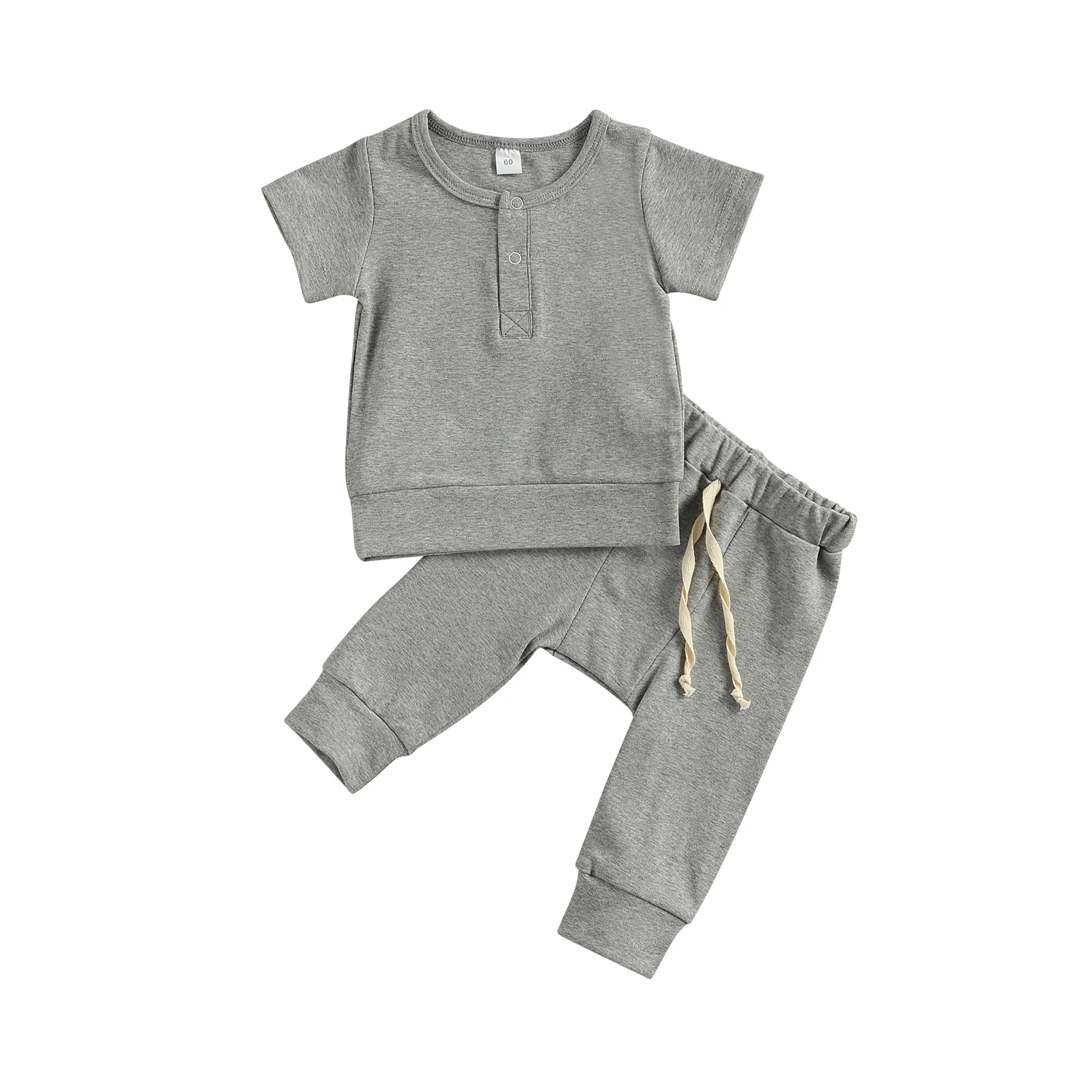 Newborn Baby Boys 2-piece Cozy Casual Outfit Suit Short Sleeve Solid Color Tops+Pants Summer Set for 0-18 Months Kids Boys 
Newborn Baby Boys 2-piece Cozy Casual Outfit Suit Short Sleeve Solid Color Tops+Pants Summer Set for 0-18 Months Kids Boys