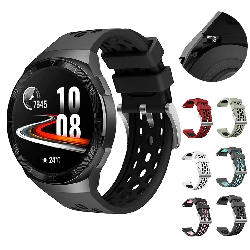 Silicone Strap for Huawei Watch GT2 E Watch Band 22mm Two-color Round Hole Mesh Wristband Sports Quick Release Watch Strap
Silicone Strap for Huawei Watch GT2 E Watch Band 22mm Two-color Round Hole Mesh Wristband Sports Quick Release Watch Strap