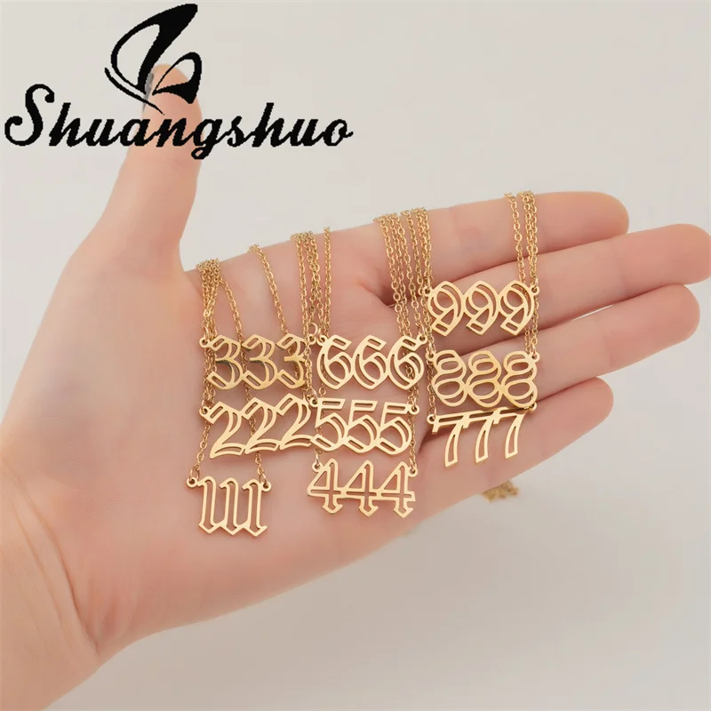 Модное ожерелье Shuangshuo с цифрами ангела, фигурка с полыми цифрами на удачу, ожерелья с подвесками из нержавеющей стали, модные ювелирные аксе...
Модное ожерелье Shuangshuo с цифрами ангела, фигурка с полыми цифрами на удачу, ожерелья с подвесками из нержавеющей стали, модные ювелирные аксе...