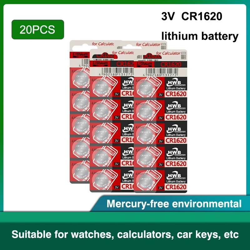 100% Original For Eaxell CR1620 Button cr 1620 ECR1620 GPCR1620 3v Lithium 20PCS Cell Battery For Watch Car Remote Key
100% Original For Eaxell CR1620 Button cr 1620 ECR1620 GPCR1620 3v Lithium 20PCS Cell Battery For Watch Car Remote Key