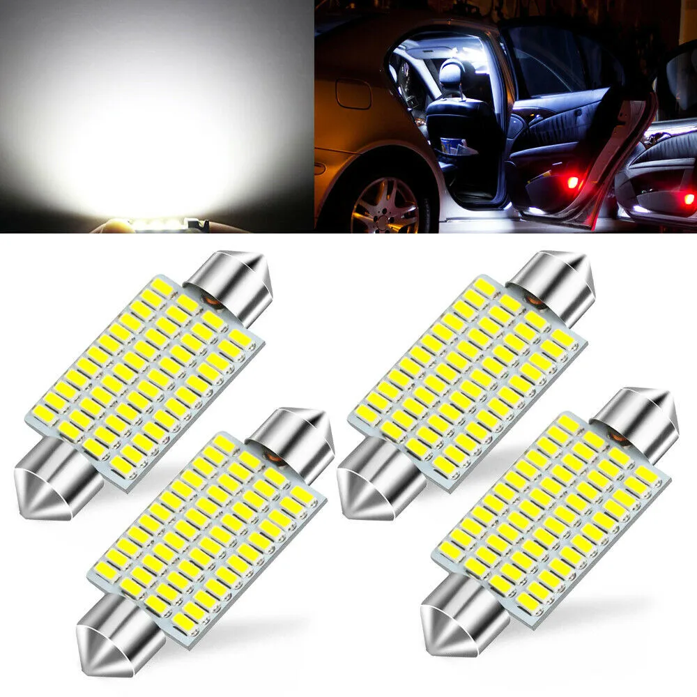 4X Car Courtesy Lights License Plate Lamp 42mm Super White 48-SMD 3014 LED 6000K DOME MAP Interior Light 578 211-2
4X Car Courtesy Lights License Plate Lamp 42mm Super White 48-SMD 3014 LED 6000K DOME MAP Interior Light 578 211-2