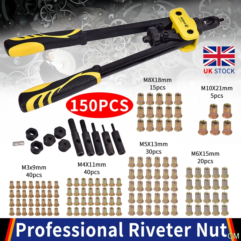 Professional Hand Nut Tool Riveter Rivnut Gun Mandrels M3- M10 Rivet Repair Set 
Professional Hand Nut Tool Riveter Rivnut Gun Mandrels M3- M10 Rivet Repair Set