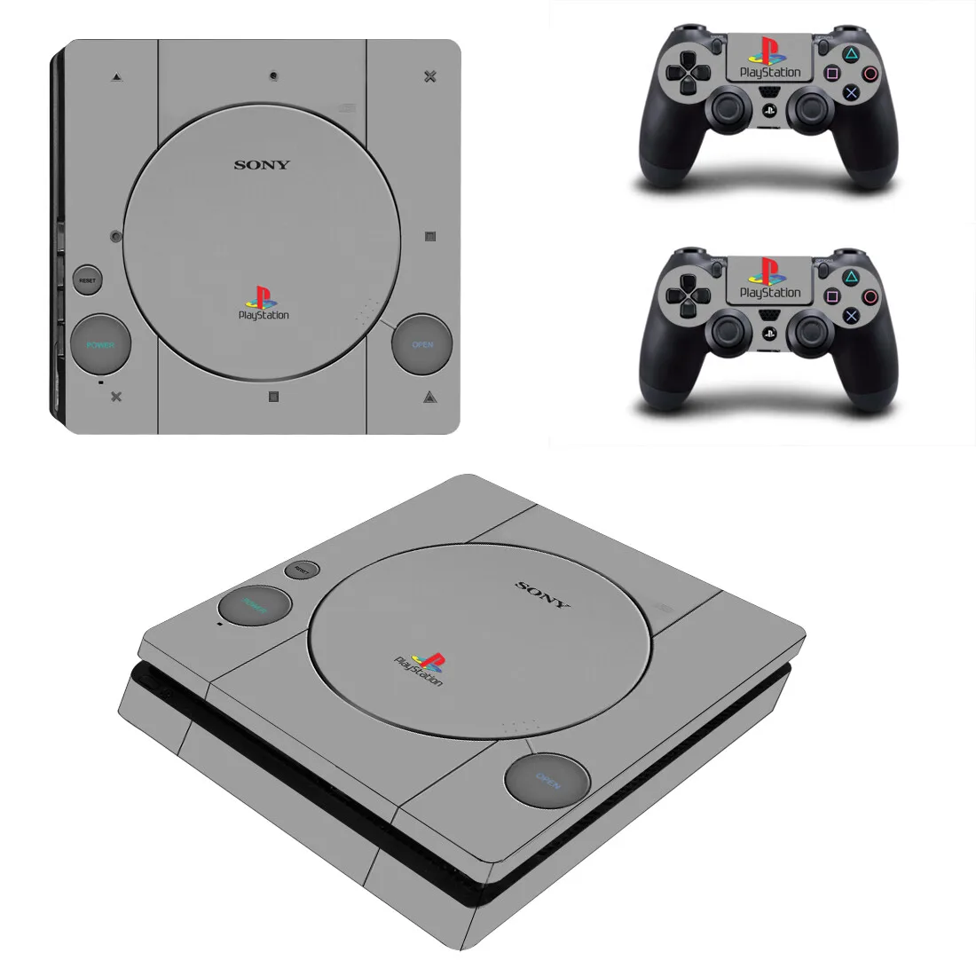 

Стильная тонкая наклейка PS1 для консоли Sony PlayStation 4 и контроллеров PS4, тонкая наклейка, Виниловая наклейка