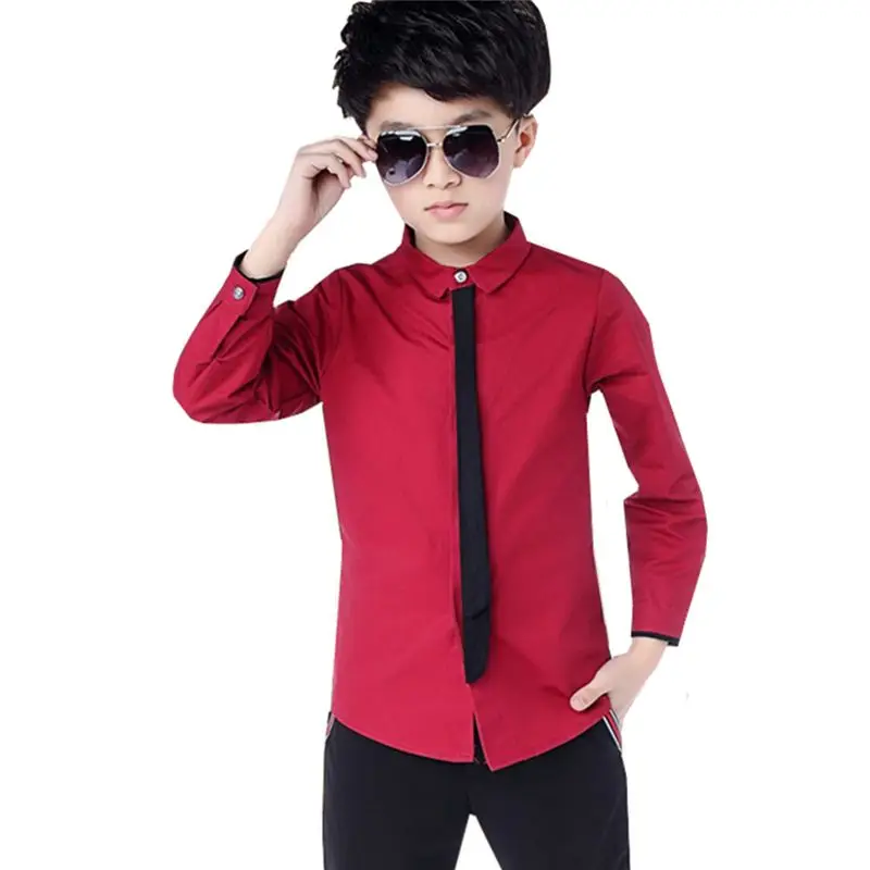 Boys' White Dress Shirt With Tie Classic Solid Design Kids Long Sleeve Tops Cotton For Children's Age 4-15 Years Wear LC412
Boys' White Dress Shirt With Tie Classic Solid Design Kids Long Sleeve Tops Cotton For Children's Age 4-15 Years Wear LC412