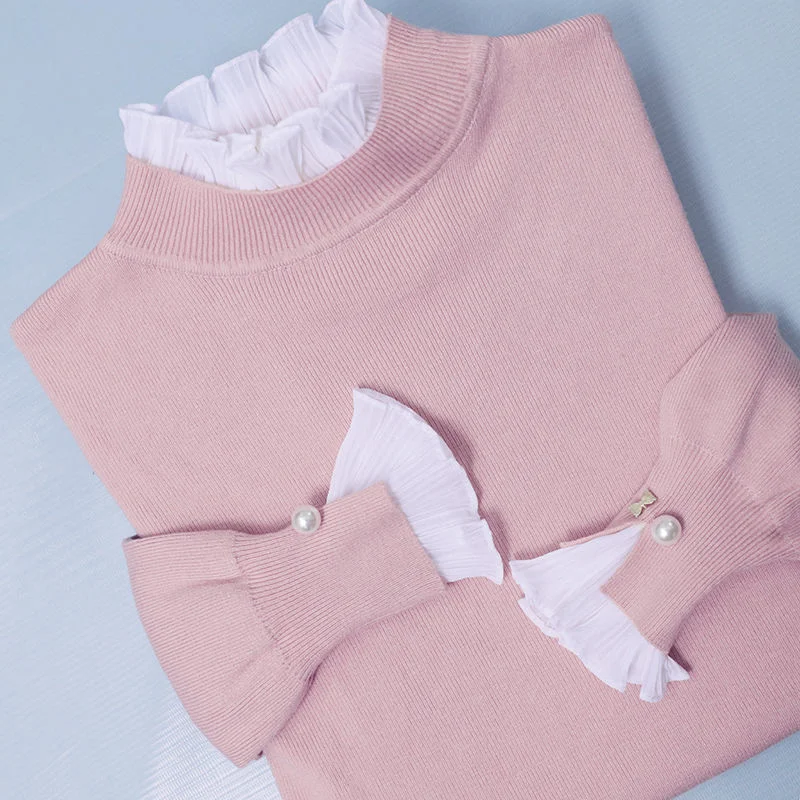 New Autumn Winter Sweater Women Turtleneck Long Sleeve Fake Two Lace Splicing Pullovers Sweater Female Plus Size Knit Sweater
New Autumn Winter Sweater Women Turtleneck Long Sleeve Fake Two Lace Splicing Pullovers Sweater Female Plus Size Knit Sweater