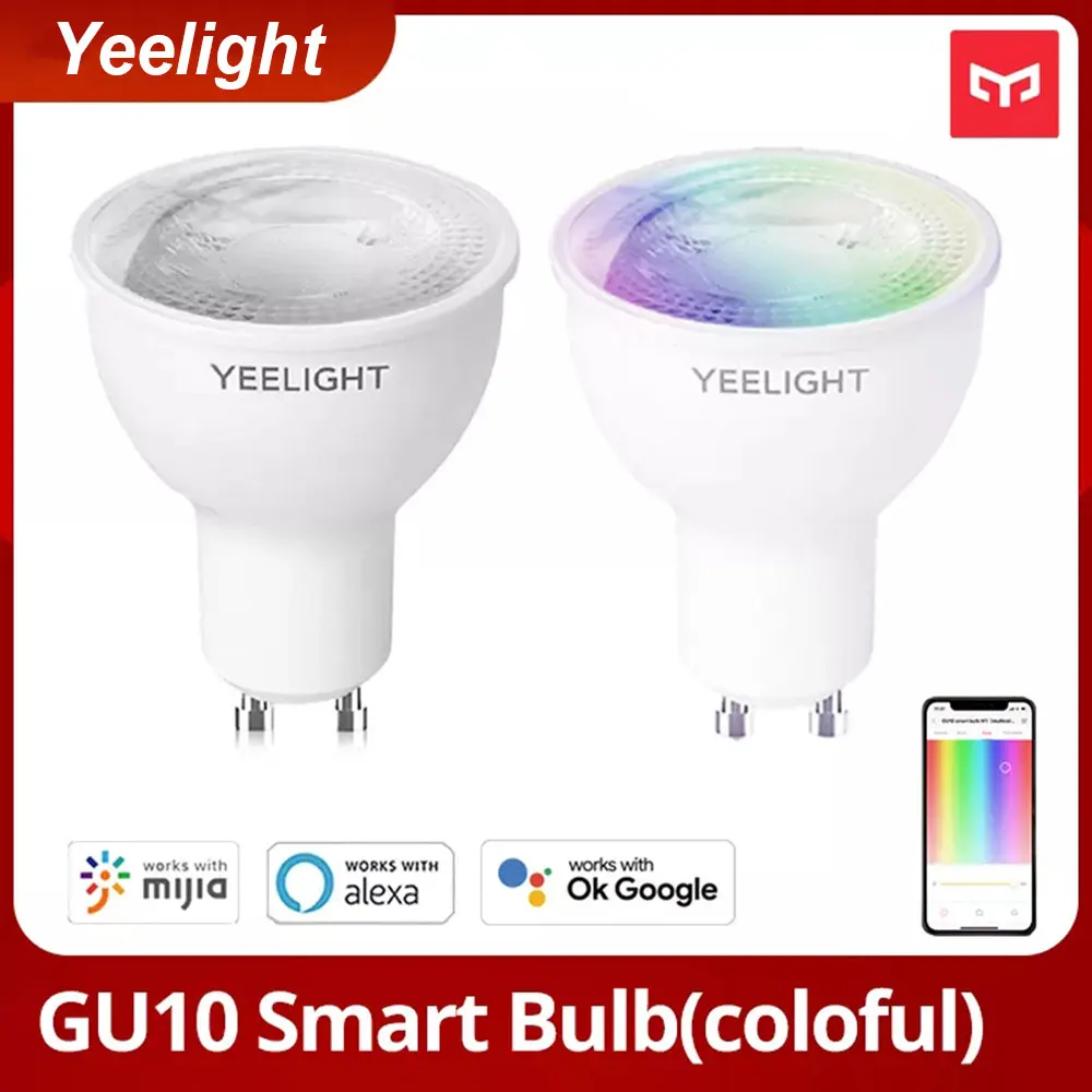 

Yeelight GU10 LED Bulb Dimmable/Colorful Smart Lamp 350 Lumen Work with Google Assistant Alexa MIJIA APP