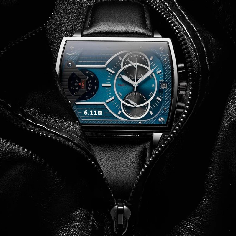 6,11 Для мужчин s часы от топ бренда, роскошные квадратные часы с двойным временным поясом Цвета Стекло секундомер кварцевые часы Для мужчин В... 
6,11 Для мужчин s часы от топ бренда, роскошные квадратные часы с двойным временным поясом Цвета Стекло секундомер кварцевые часы Для мужчин В...