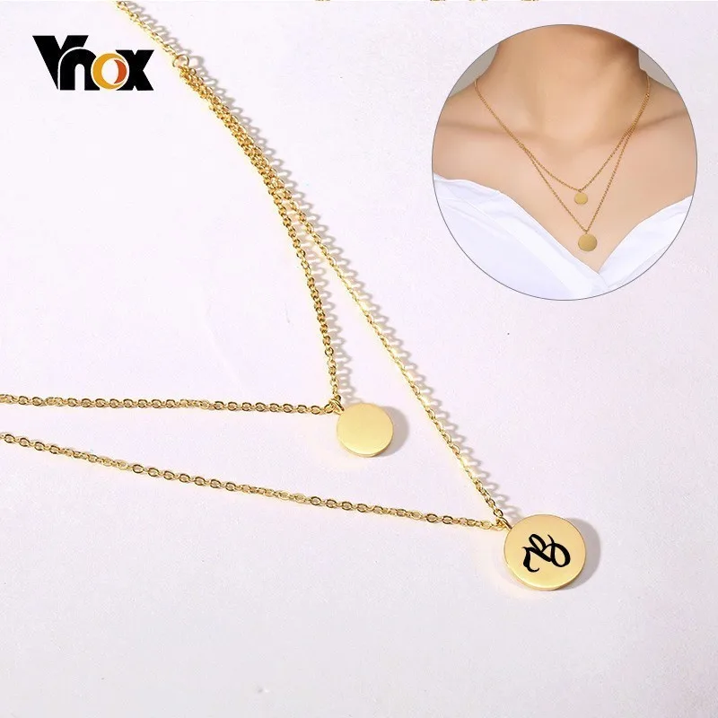 Vnox Personalize Alphabet Coin Choker For Women Chic Layered Custom Initial Round Stainless Steel Necklaces Temperament Collier
Vnox Personalize Alphabet Coin Choker For Women Chic Layered Custom Initial Round Stainless Steel Necklaces Temperament Collier