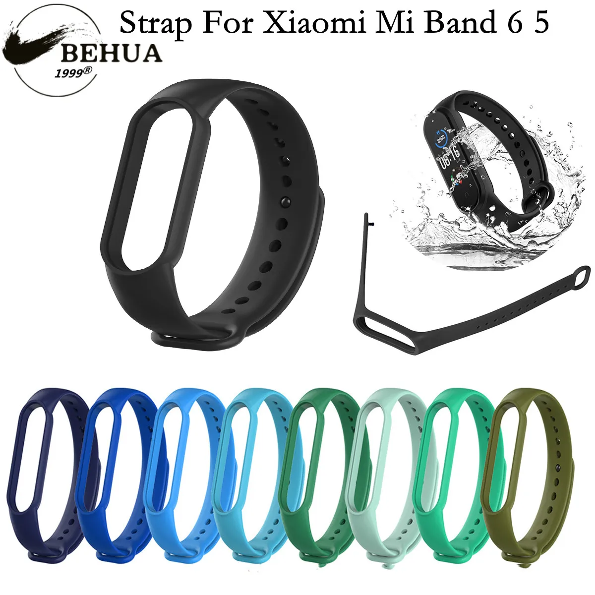 

Fashion soft Silicone wristband Replacement for Xiaomi Mi band 6 5 watch Strap Watchband Bracelet For Xiaomi Band 5 6 Accessorie