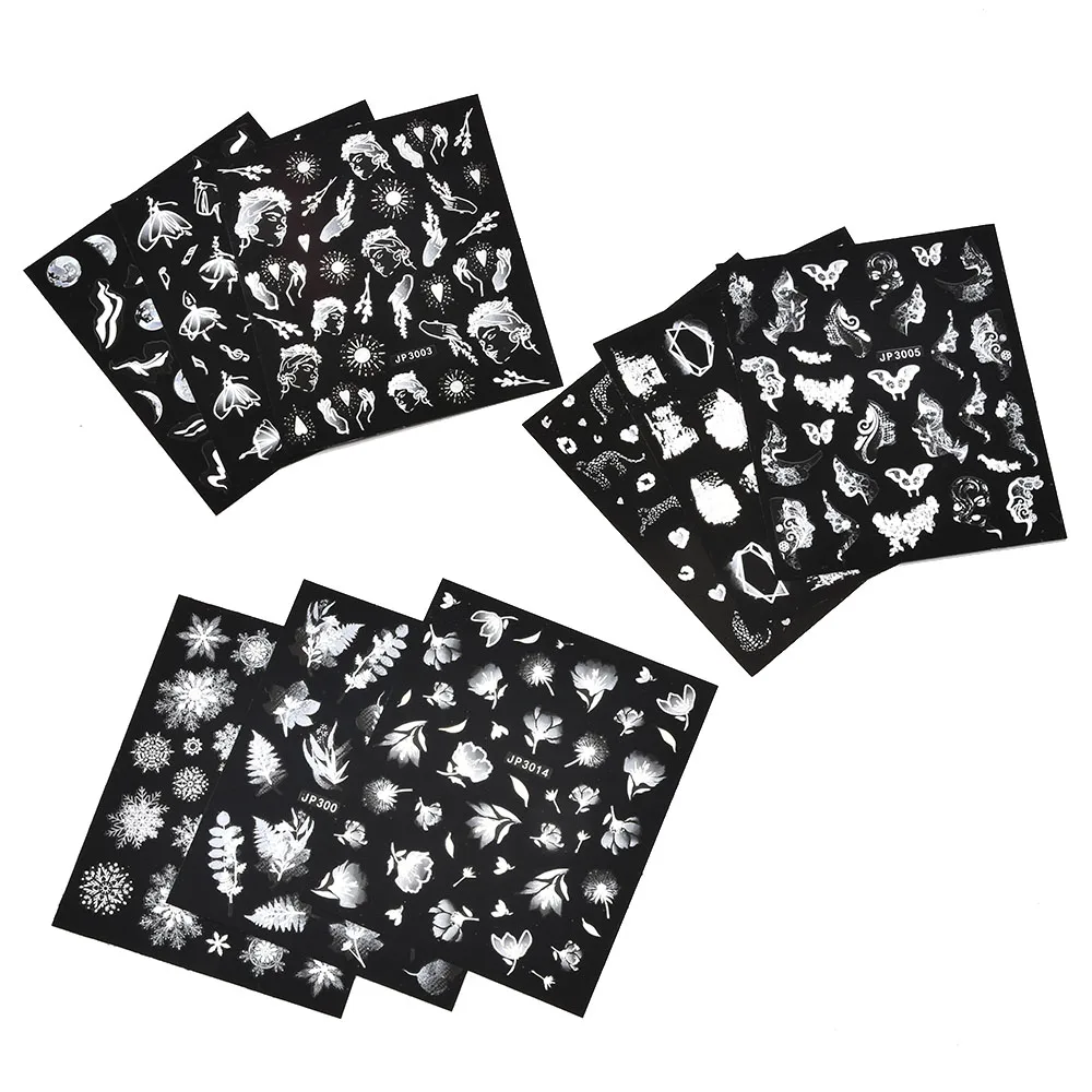 2021 New Black and White Style Leaves Starry Sky Love Flowers Adhesive Stickers Hot sell Nail Art Decoration Sticker Nail Decals
2021 New Black and White Style Leaves Starry Sky Love Flowers Adhesive Stickers Hot sell Nail Art Decoration Sticker Nail Decals