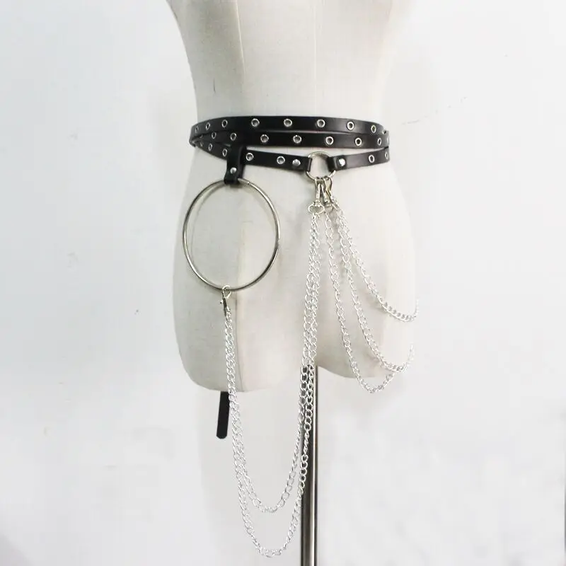 Fashion Punk Leather Belt With Chain Women Gothic Sexy Black Belts for women Big O-ring Waist Chain Belt Jeans Dress Accessories
Fashion Punk Leather Belt With Chain Women Gothic Sexy Black Belts for women Big O-ring Waist Chain Belt Jeans Dress Accessories