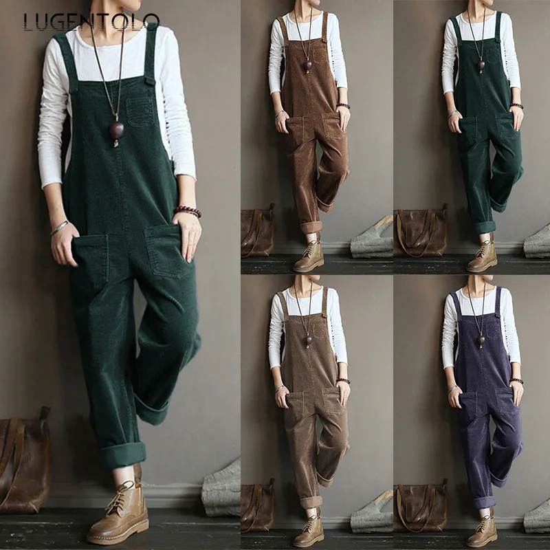 Lugentolo Overalls Pants Women Solid Casual Large Size Loose Suspenders Spring Autumn Multi-pocket Long Straight Pants
Lugentolo Overalls Pants Women Solid Casual Large Size Loose Suspenders Spring Autumn Multi-pocket Long Straight Pants