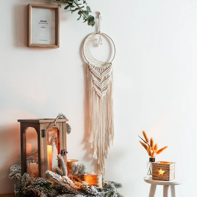 Macrame Wall Hanging Tapestry Woven Boho Chic Art Tassel Dream Catcher With Moon Pendant Home Bohemian Decoration For Livingroom
Macrame Wall Hanging Tapestry Woven Boho Chic Art Tassel Dream Catcher With Moon Pendant Home Bohemian Decoration For Livingroom