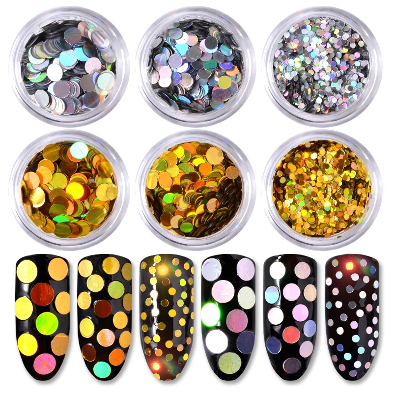 New 6Pcs/set Ultrathin Nail Sequins Glitter Flakes Laser Silver Gold Round Mixed Size Paillette Charm Nail Art Decorations
New 6Pcs/set Ultrathin Nail Sequins Glitter Flakes Laser Silver Gold Round Mixed Size Paillette Charm Nail Art Decorations