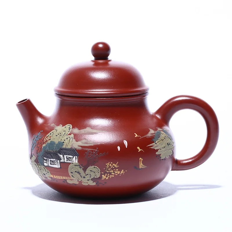 Yixing raw ore Dahongpao clay painting landscape Rongtian purple clay pot kungfu tea set goods
Yixing raw ore Dahongpao clay painting landscape Rongtian purple clay pot kungfu tea set goods