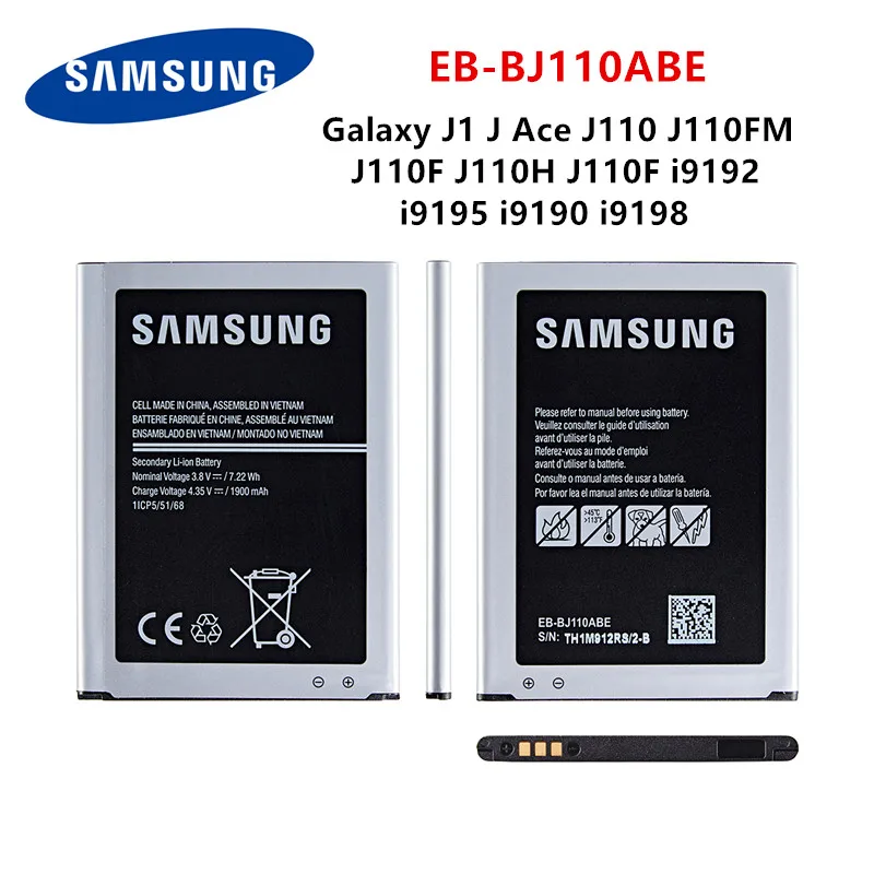 SAMSUNG Orginal EB-BJ110ABE Battery 1900mAh For Samsung Galaxy J1 J Ace J110 J110FM J110F J110H J110F i9192 i9195 i9190 i9198
SAMSUNG Orginal EB-BJ110ABE Battery 1900mAh For Samsung Galaxy J1 J Ace J110 J110FM J110F J110H J110F i9192 i9195 i9190 i9198