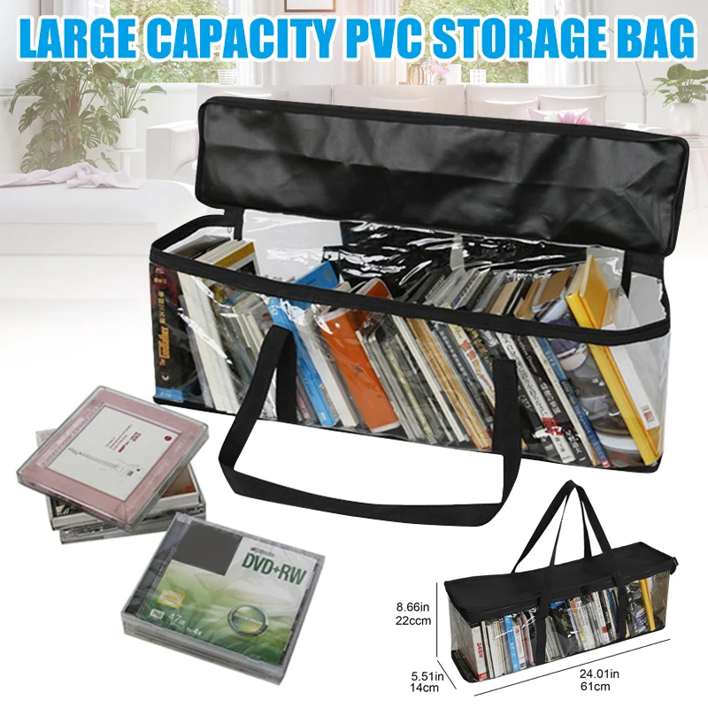 DVD Storage Bags 61*22*14cm Sturdy Carrying Handles Clear PVC Case Zipper Closure C44
DVD Storage Bags 61*22*14cm Sturdy Carrying Handles Clear PVC Case Zipper Closure C44