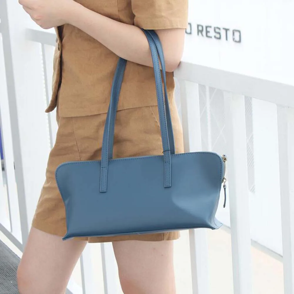 

New Fashion Shoulder Bag Women Genuine Leather Baguette Female More Pockets Cowhide Shopping Bag Handbags Kpop Hand Bags Purses