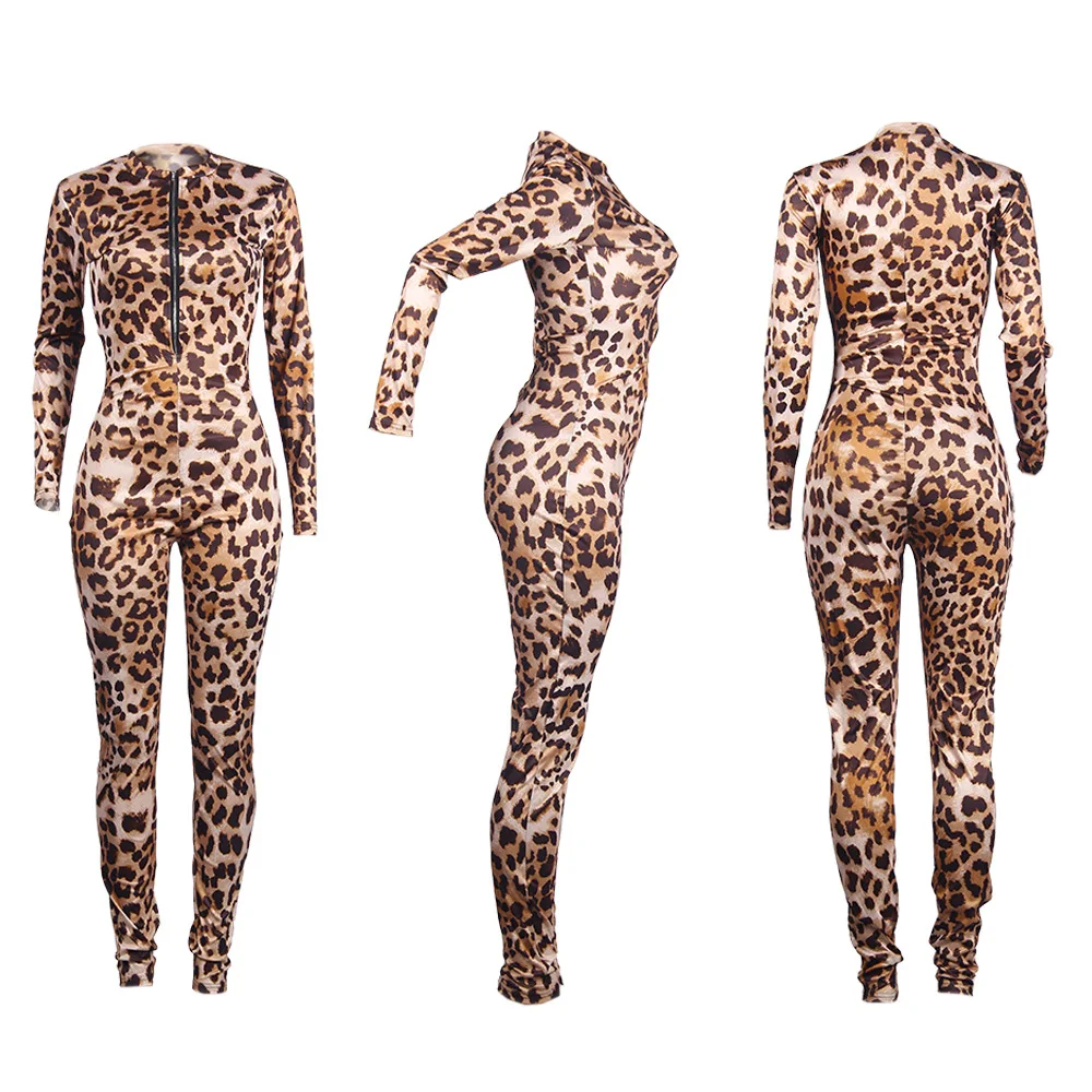 Leopard Print Sexy Rompers Womens Jumpsuit Deep V Neck Full Sleeve One Piece Overall Vintage Female Front Zipper Party Playsuits
Leopard Print Sexy Rompers Womens Jumpsuit Deep V Neck Full Sleeve One Piece Overall Vintage Female Front Zipper Party Playsuits