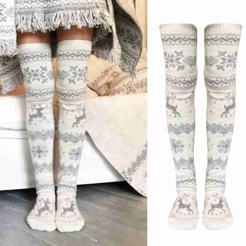 Womens Knee High Socks Long Nordic Fair Isle Christmas Soft Thigh High Long Stockings Knit Over Knee Socks Christmas
Womens Knee High Socks Long Nordic Fair Isle Christmas Soft Thigh High Long Stockings Knit Over Knee Socks Christmas