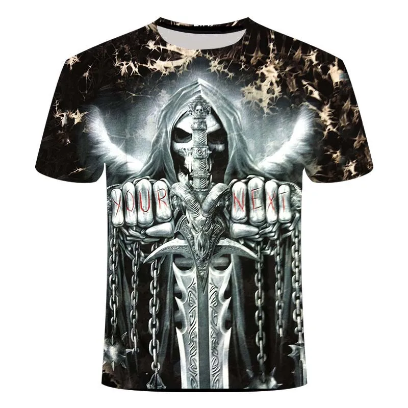 Summer Men's T-shirt Casual Round Neck Short Sleeve T-shirt Devil Skull Fashion Trend Brand Devil Skull 3D T-shirt
Summer Men's T-shirt Casual Round Neck Short Sleeve T-shirt Devil Skull Fashion Trend Brand Devil Skull 3D T-shirt