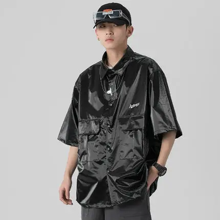han Men's shirts, high-end shirts, loose, trendy men with spring coats, trendy, handsome and shiny
han Men's shirts, high-end shirts, loose, trendy men with spring coats, trendy, handsome and shiny