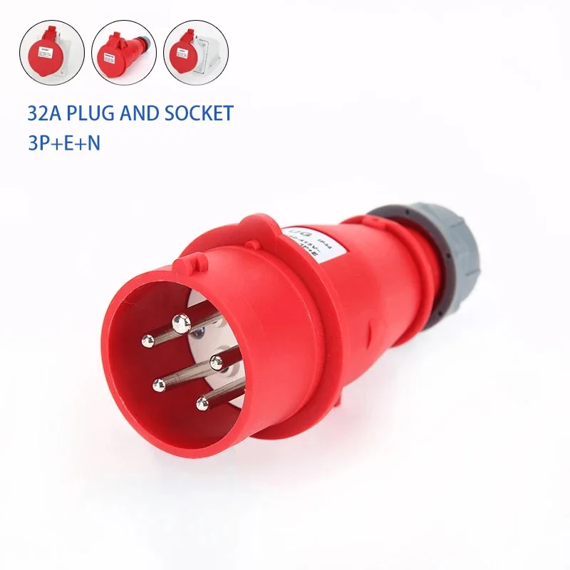 32A 5 Pin 220V-415V IP44 3P+E+N Industrial Electric Waterproof Male/Female Connector Butt aviation Industrial site Plug & Socket
32A 5 Pin 220V-415V IP44 3P+E+N Industrial Electric Waterproof Male/Female Connector Butt aviation Industrial site Plug & Socket