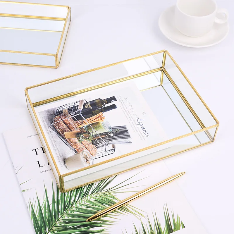Nordic Retro Storage Tray Gold Rectangle Glass Makeup Organizer Tray Dessert Plate Jewelry Display Home Kitchen Decor Mj1012
Nordic Retro Storage Tray Gold Rectangle Glass Makeup Organizer Tray Dessert Plate Jewelry Display Home Kitchen Decor Mj1012