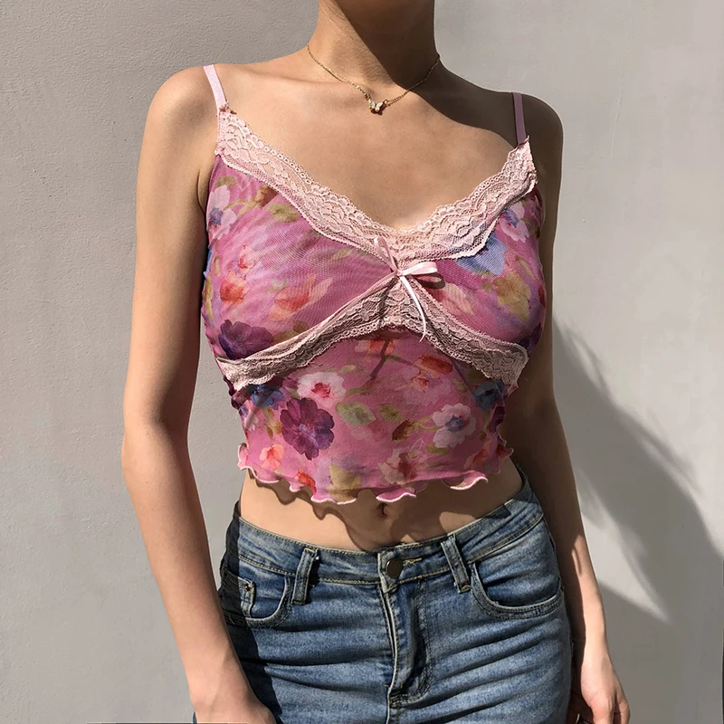 2021 New Summer Women\u2019s Personality Printing Camisole Sexy Flounce V-neck Mesh Yarn Exposed Navel Tops
2021 New Summer Women\u2019s Personality Printing Camisole Sexy Flounce V-neck Mesh Yarn Exposed Navel Tops