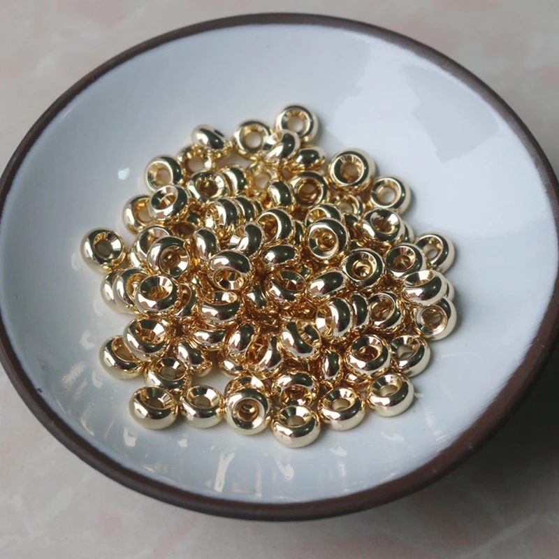 Smooth wheel spacer Beads Vacuum gold plating brass round tire beads for making jewelry accessories 4-6mm 10-100pcs
Smooth wheel spacer Beads Vacuum gold plating brass round tire beads for making jewelry accessories 4-6mm 10-100pcs