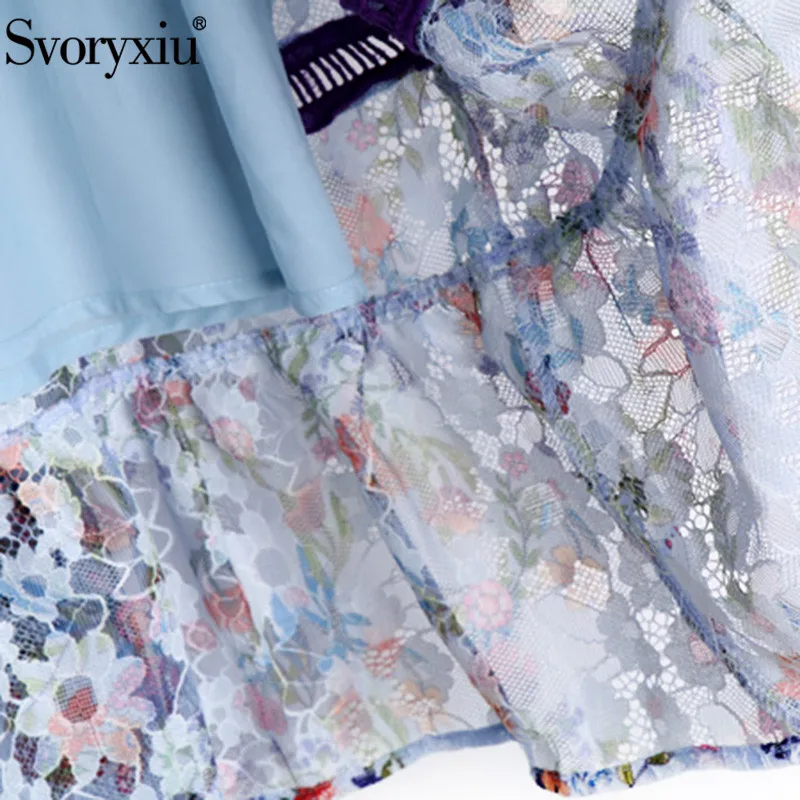 Svoryxiu Women's Summer Vintage Flower Print Lace Dress Elegant Stand Collar Flare Sleeve Embroidery Ruffles Designer Midi Dress
Svoryxiu Women's Summer Vintage Flower Print Lace Dress Elegant Stand Collar Flare Sleeve Embroidery Ruffles Designer Midi Dress