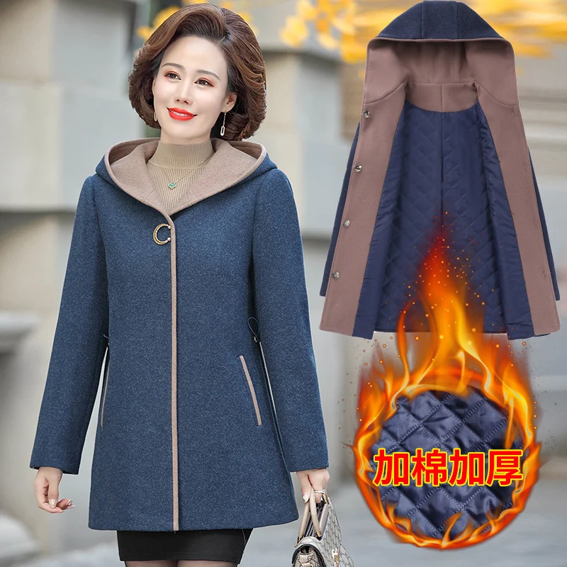 Женское шерстяное пальто, сезон осень-зима, модная длинная куртка большого размера 5XL из хлопка, пальто для мам, верхняя одежда
Женское шерстяное пальто, сезон осень-зима, модная длинная куртка большого размера 5XL из хлопка, пальто для мам, верхняя одежда