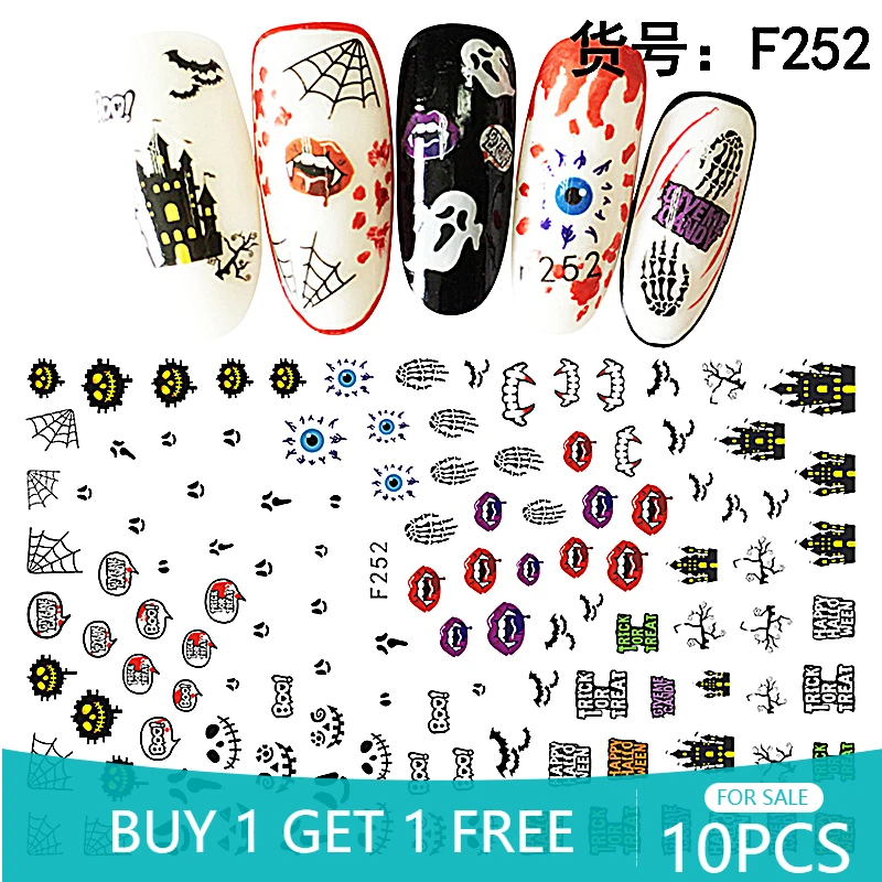 10PCS Halloween Series Scary Demon Pumpkin Head Vampire Pattern Wizard Hat Nail Sticker Nail Slider Decoration Beauty Tool
10PCS Halloween Series Scary Demon Pumpkin Head Vampire Pattern Wizard Hat Nail Sticker Nail Slider Decoration Beauty Tool