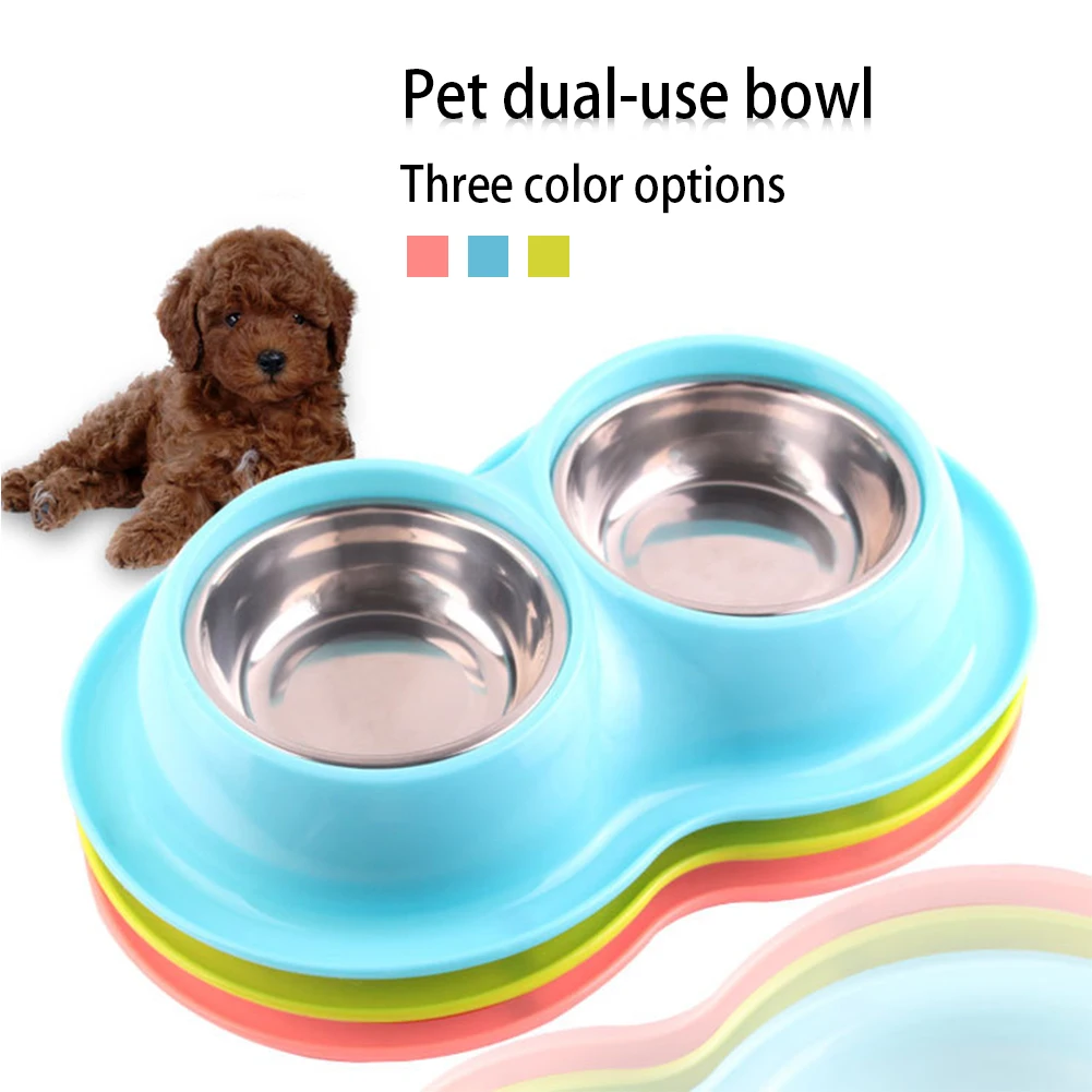 Dog Double Bowl Puppy Food Water Feeder Cute Stainless Steel Pets Drinking Dish Feeder Pets Supplies Feeding Dishes Dogs Bowl
Dog Double Bowl Puppy Food Water Feeder Cute Stainless Steel Pets Drinking Dish Feeder Pets Supplies Feeding Dishes Dogs Bowl