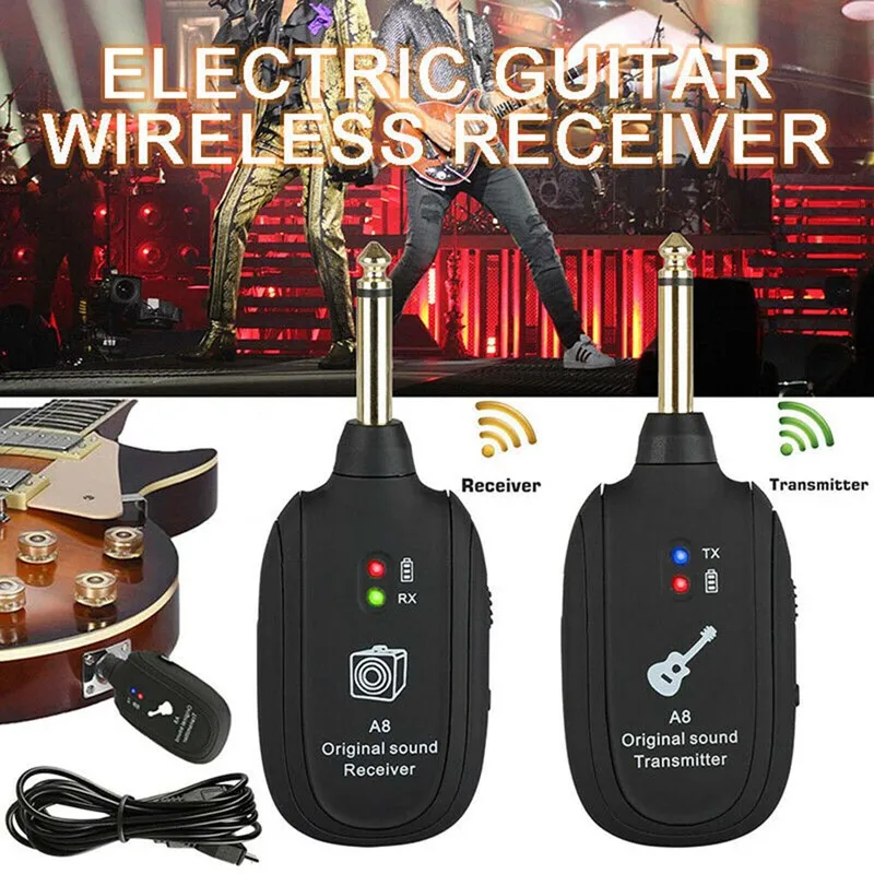 UHF Guitar Wireless System Transmitter Receiver Built-in Rechargeable Wireless Guitar Transmitter
UHF Guitar Wireless System Transmitter Receiver Built-in Rechargeable Wireless Guitar Transmitter