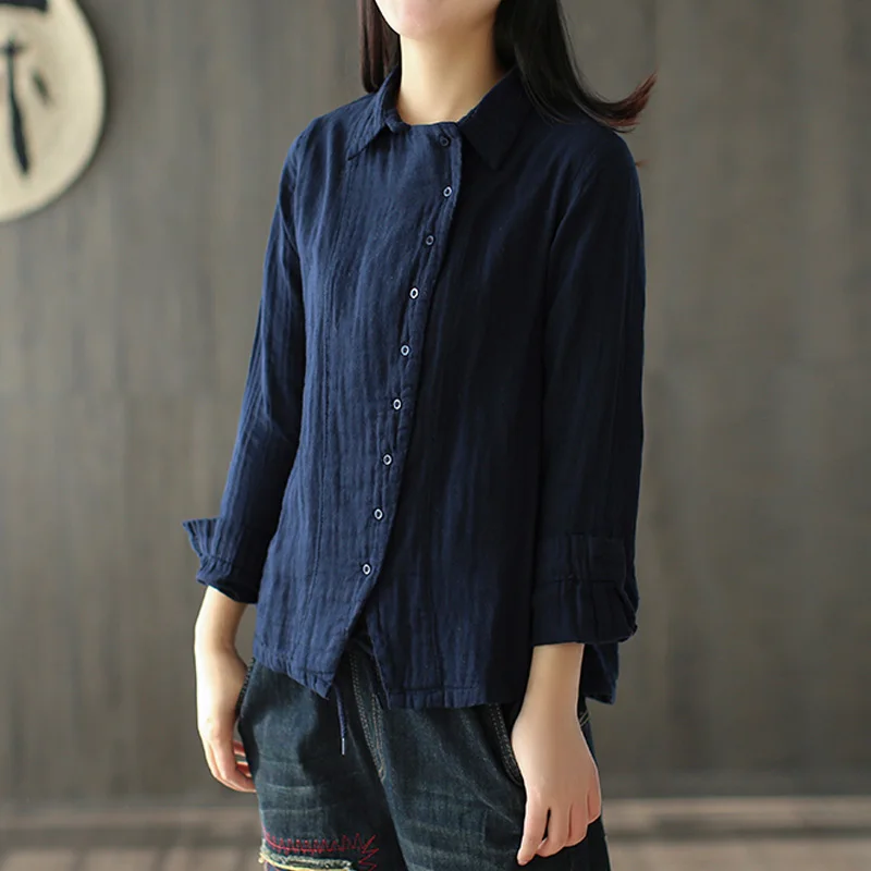 Cotton Shirts Vintage Blouses Women Solid Color Cloths 2021 Spring Turn-down Collar Long Sleeve Button Casual Shirts
Cotton Shirts Vintage Blouses Women Solid Color Cloths 2021 Spring Turn-down Collar Long Sleeve Button Casual Shirts
