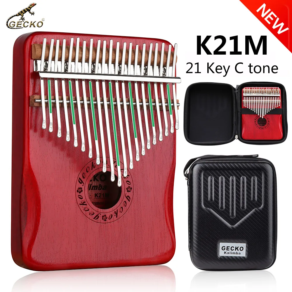 Пианино GECKO Kalimba 21 клавиша красное дерево большой палец музыкальный инструмент