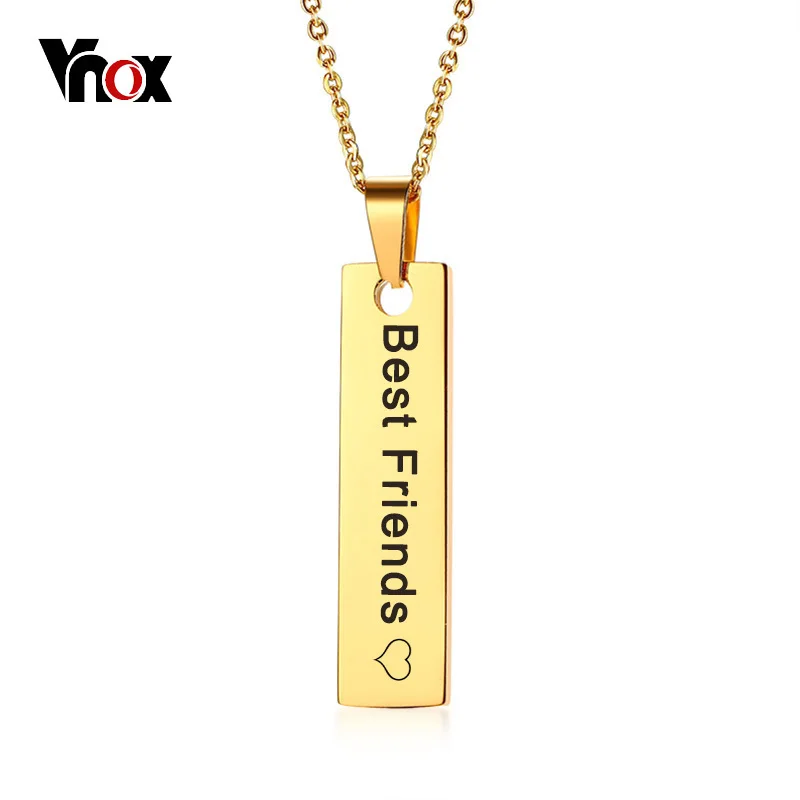 Vnox Gold Tone Bar Necklace Pendant Gifts for Her Free Engraving Personalized Name Date Love Words Necklaces 
Vnox Gold Tone Bar Necklace Pendant Gifts for Her Free Engraving Personalized Name Date Love Words Necklaces