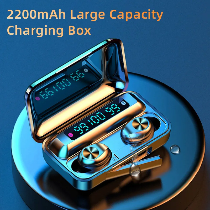 F9-5 Wireless Headphones Touch Bluetooth 5.0 Earphone HiFi Heavy Bass Earphones IPX7 Waterproof 3300mAh Charging Box With Mic
F9-5 Wireless Headphones Touch Bluetooth 5.0 Earphone HiFi Heavy Bass Earphones IPX7 Waterproof 3300mAh Charging Box With Mic