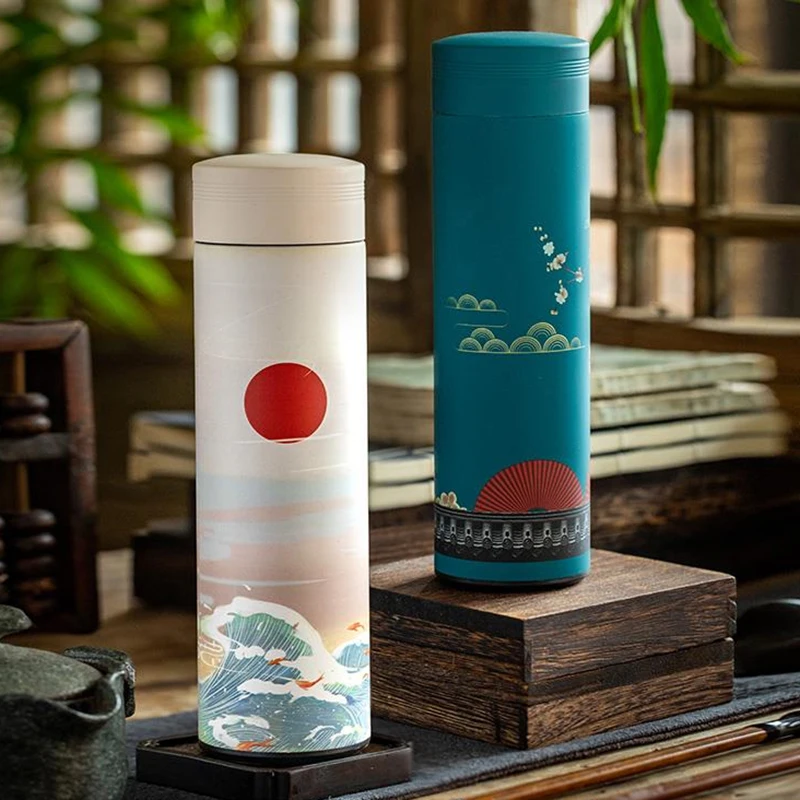480ML Thermos Cup Coffee Tea Mug Chinese Classical Style Stainless Steel Vacuum Flask Water Bottle With Filter Thermocup
480ML Thermos Cup Coffee Tea Mug Chinese Classical Style Stainless Steel Vacuum Flask Water Bottle With Filter Thermocup