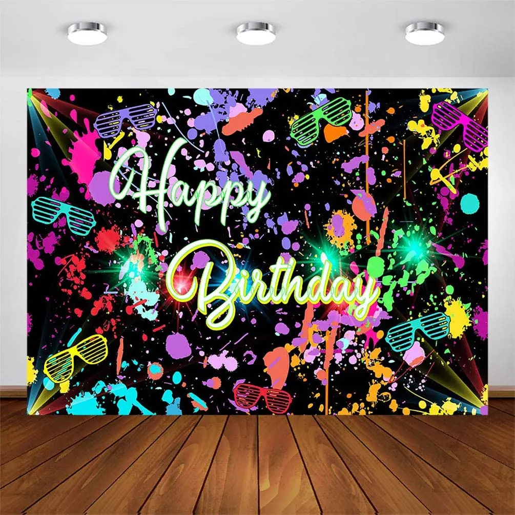 Neon Happy Birthday Party Background Glow In The Dark Graffiti Splatter Photography Backdrop Let’s Glow Decoration Photo Booth
Neon Happy Birthday Party Background Glow In The Dark Graffiti Splatter Photography Backdrop Let’s Glow Decoration Photo Booth