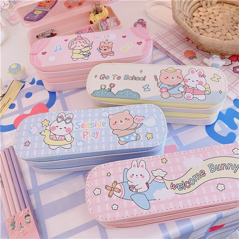 Big Volume Double Layer Pencil Cases PU Leather Pen Case Bag Cute Stationery Box Storage Bag Kawaii School Supplies Bag
Big Volume Double Layer Pencil Cases PU Leather Pen Case Bag Cute Stationery Box Storage Bag Kawaii School Supplies Bag