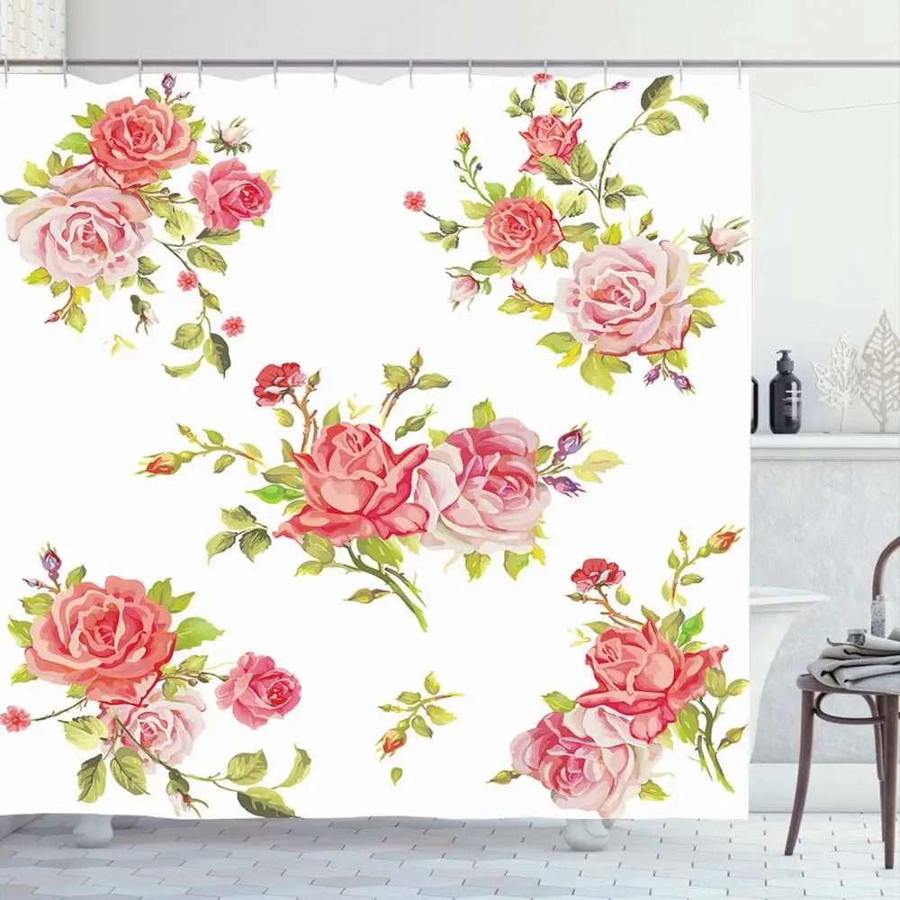 Shower Curtain Set with Hooks 66x72 Beauty Growth Summer Flowers Border Branch On White Nature Painting Spring Red Rose Baroque
Shower Curtain Set with Hooks 66x72 Beauty Growth Summer Flowers Border Branch On White Nature Painting Spring Red Rose Baroque