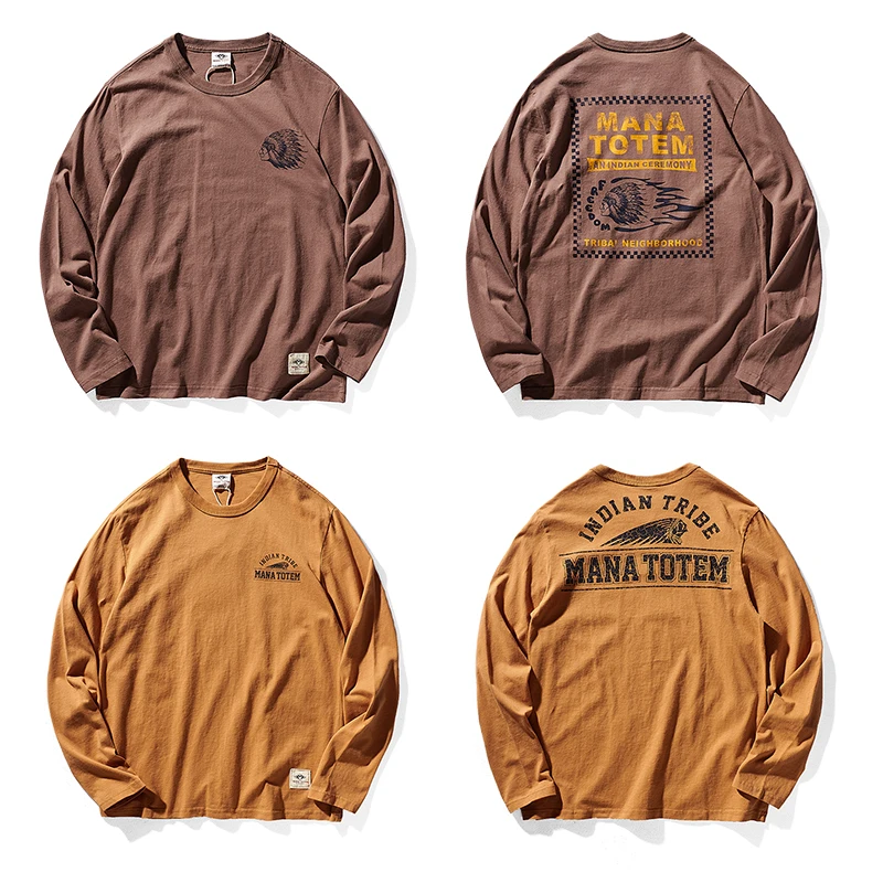 2021 Autumn New Personalized Double-sided Printing Long-sleeved T-shirt Men's Fashion Pure Cotton Washed Old Retro Casual Tops
2021 Autumn New Personalized Double-sided Printing Long-sleeved T-shirt Men's Fashion Pure Cotton Washed Old Retro Casual Tops