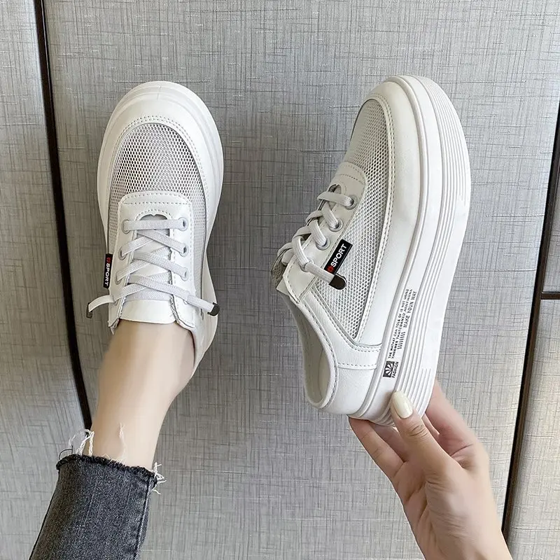2021 Summer New Breathable Mesh Half Slippers Women's Shoes Fashionable Outer Wear Thick-Soled Heel-Free White Shoes
2021 Summer New Breathable Mesh Half Slippers Women's Shoes Fashionable Outer Wear Thick-Soled Heel-Free White Shoes