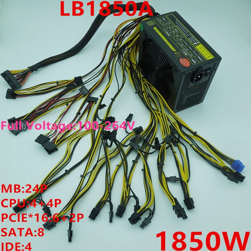 Новый оригинальный блок питания для майнинга LeyBold, 6 карт, 8 карт, блок питания для видеокарты 1850 Вт, блок питания для майнинга LB1850A
Новый оригинальный блок питания для майнинга LeyBold, 6 карт, 8 карт, блок питания для видеокарты 1850 Вт, блок питания для майнинга LB1850A